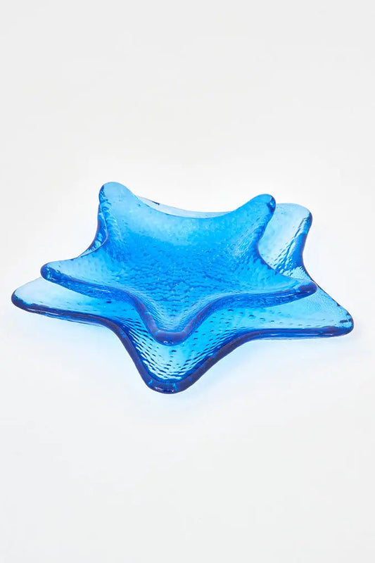 Bandeja estrella de mar azul de cristal grande Batela Deco 2024