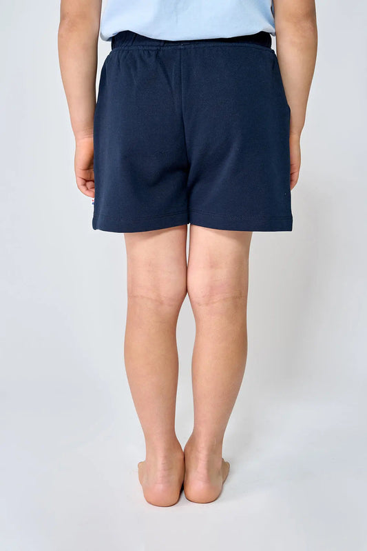Cotton Bermuda shorts with embroidered 'As free as the ocean' detail