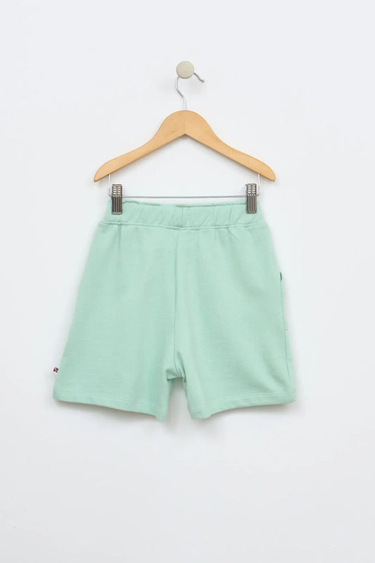 Cotton Bermuda shorts with embroidered 'As free as the ocean' detail