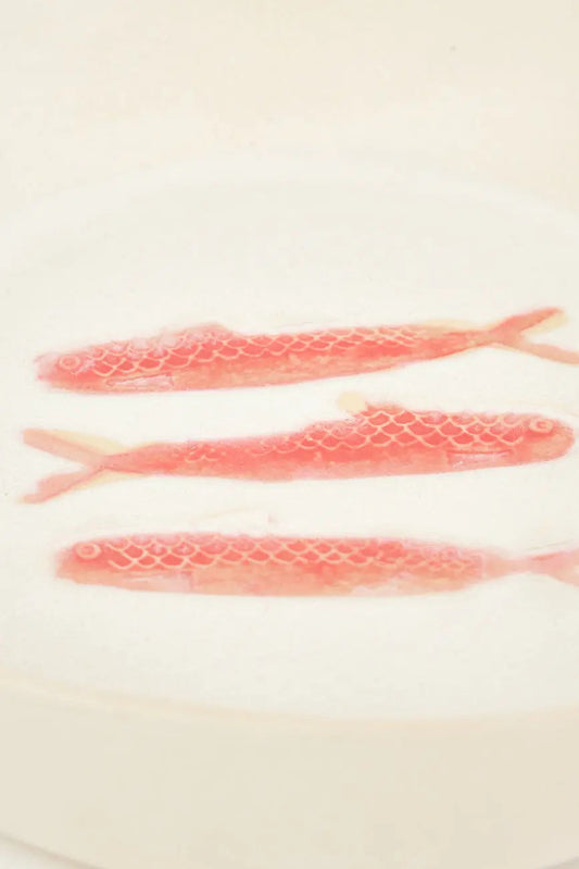 Bol bajo con peces en cerámica