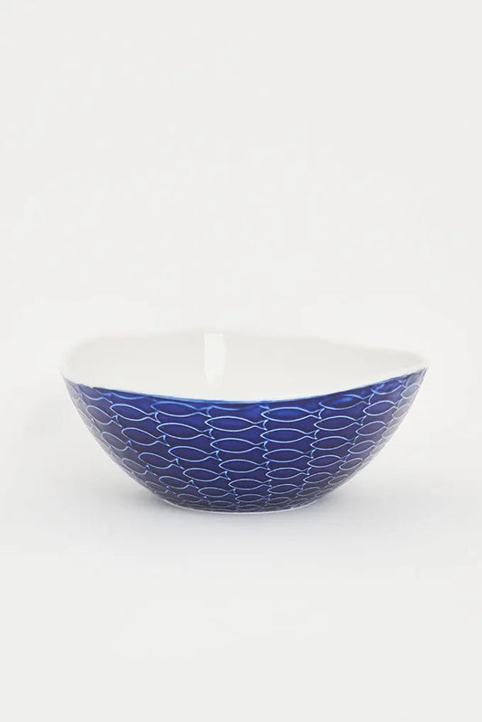 Grand bol en céramique avec poisson en relief