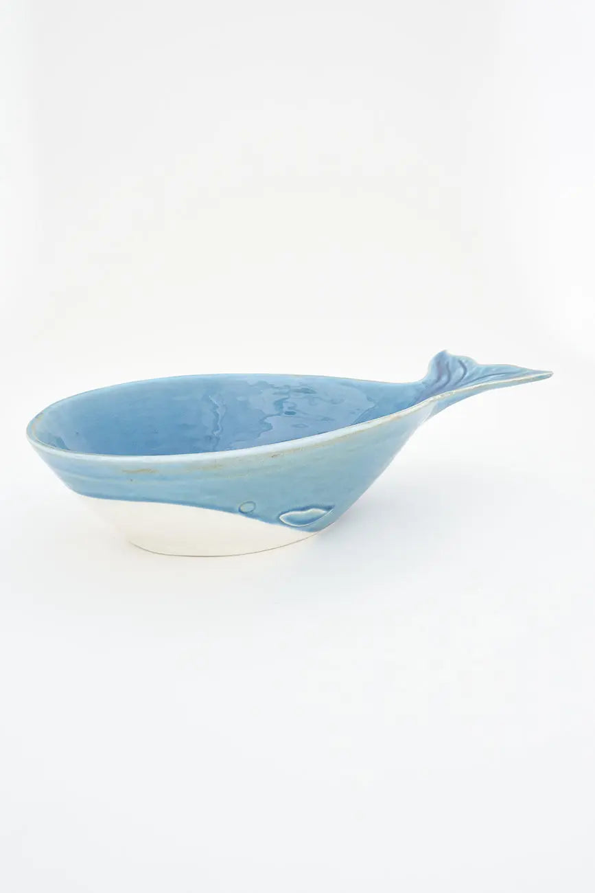 Blue whale shaped porcelain bowl