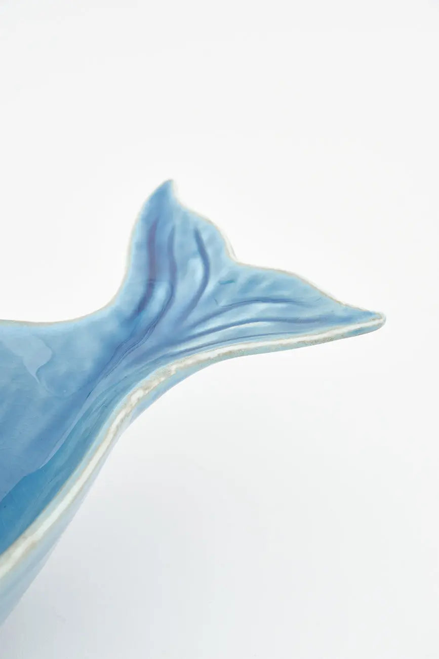 Blue whale shaped porcelain bowl