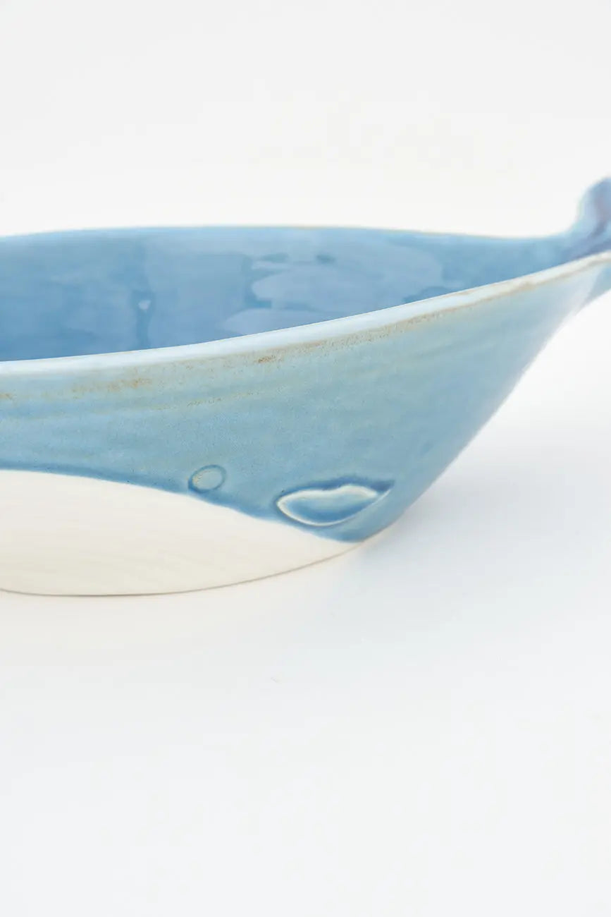 Blue whale shaped porcelain bowl