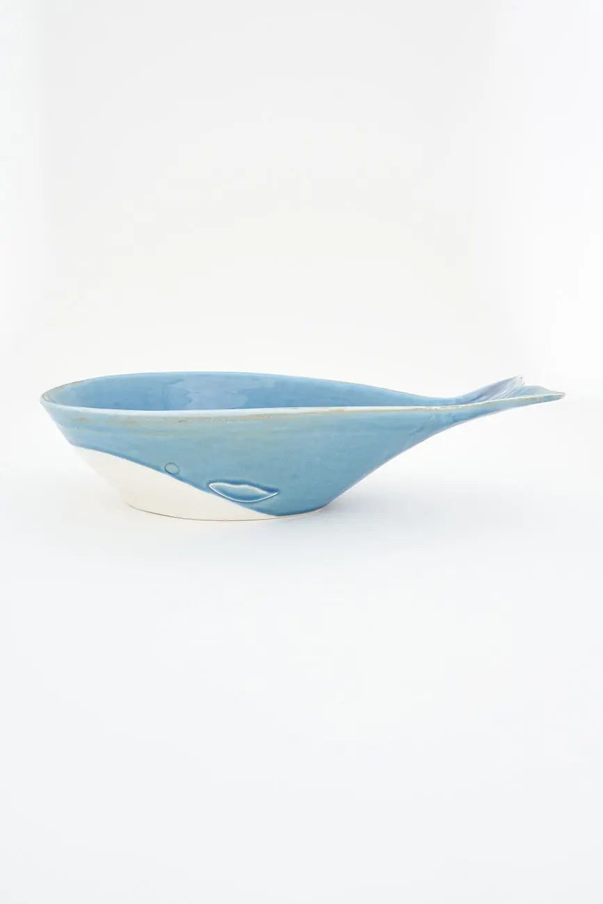 Blue whale shaped porcelain bowl