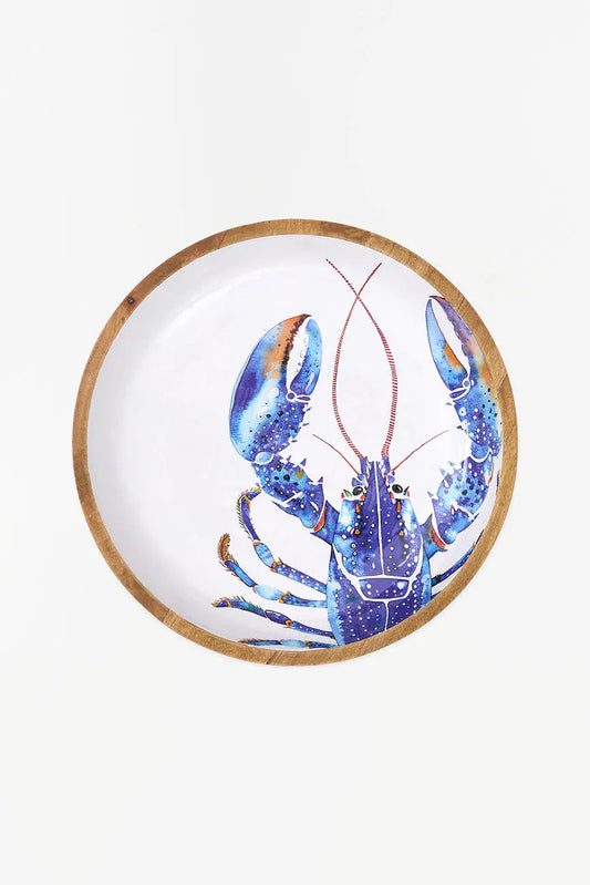 Bol grande de madera esmaltada con langosta.