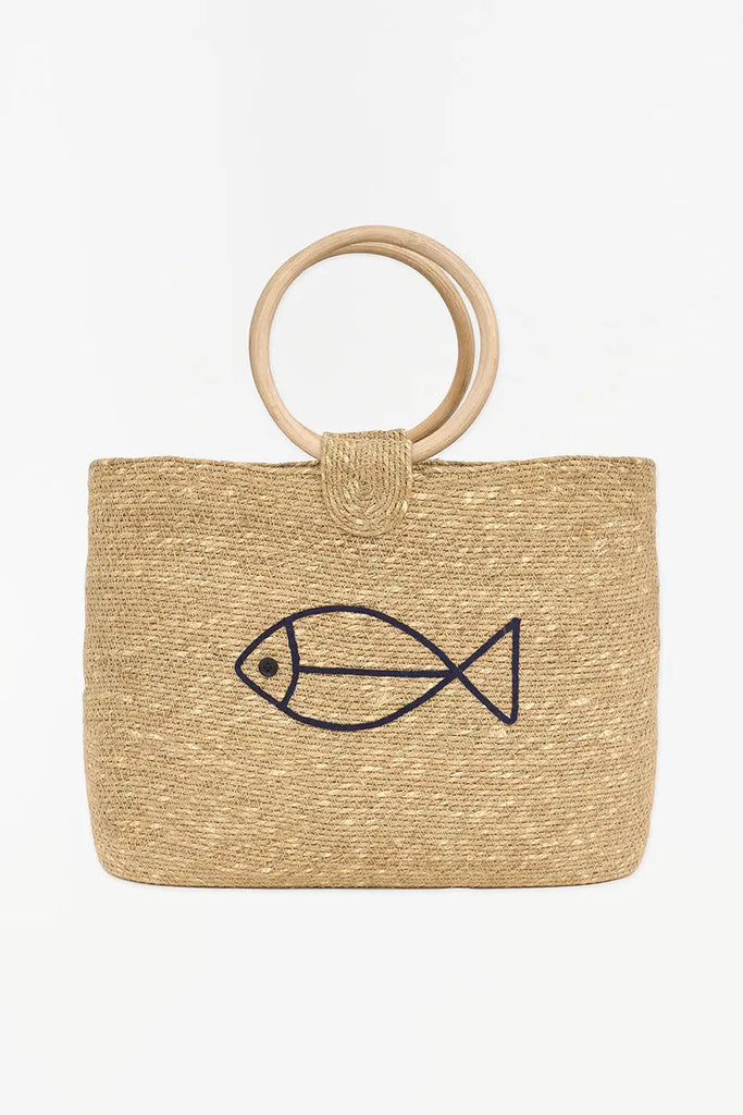 Bolso de yute con figura de pez - BATELA