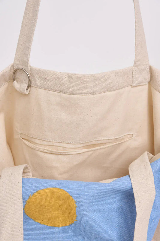 Bolso en algodón canvas motivos sol y olas - Batela