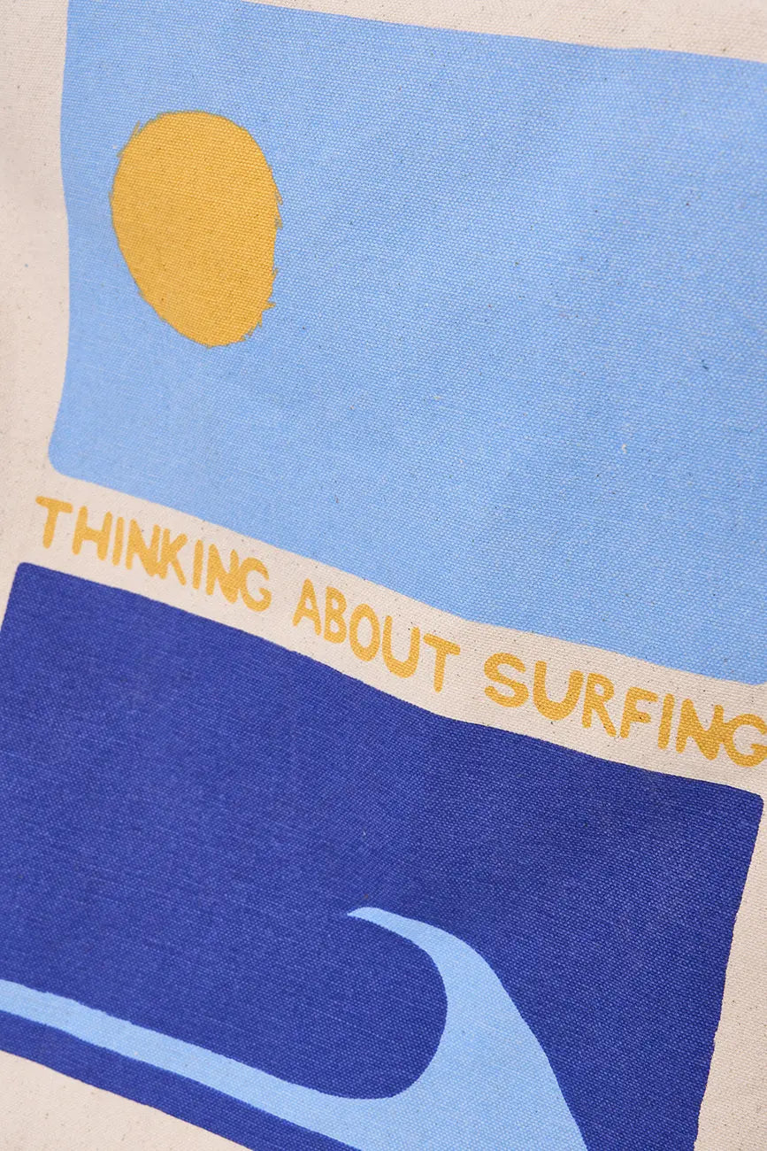 Bolso en algodón canvas motivos sol y olas - Batela