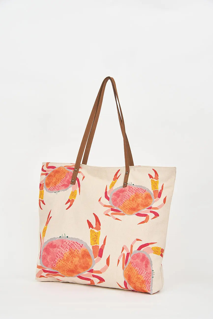 Bolso grande o clutch en algodón cangrejos - BATELA