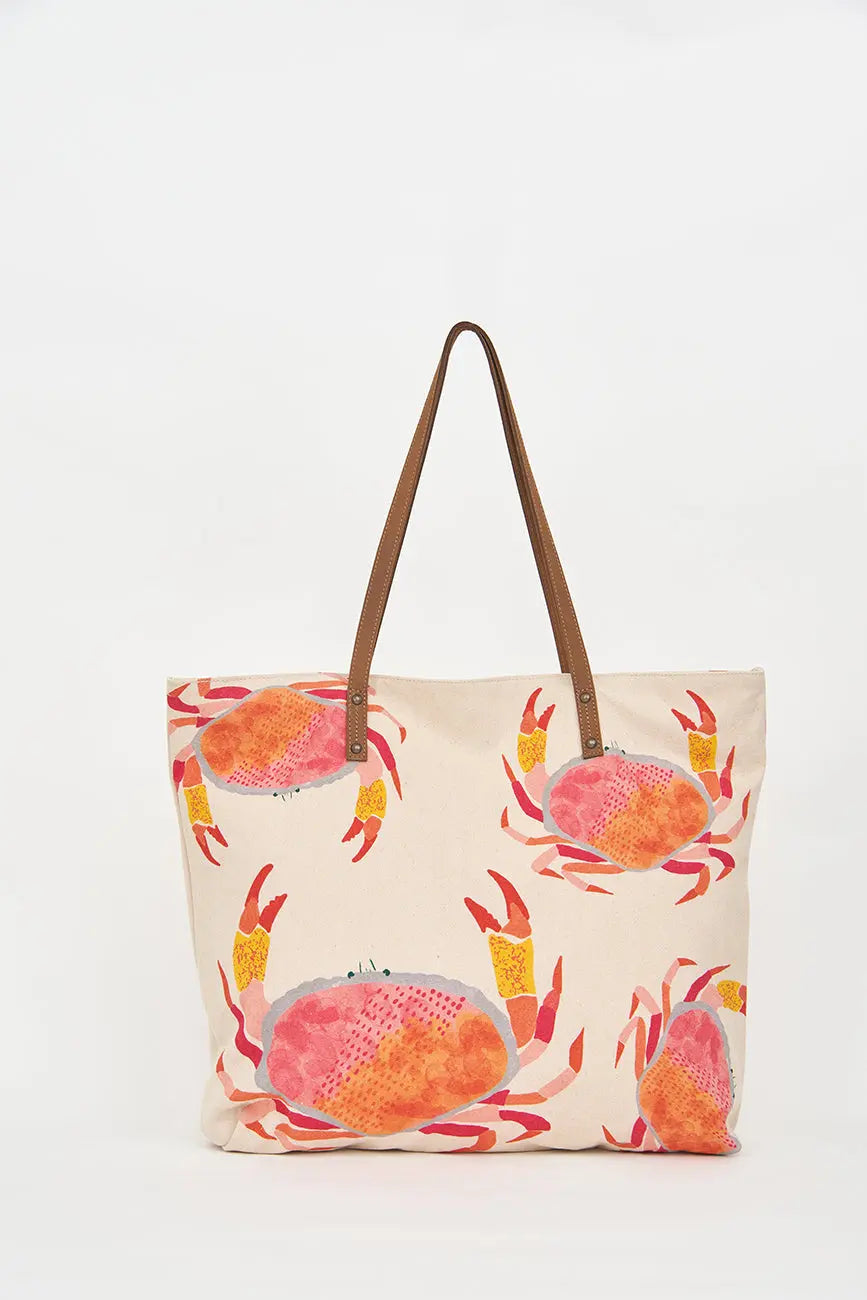 Bolso grande o clutch en algodón cangrejos - BATELA