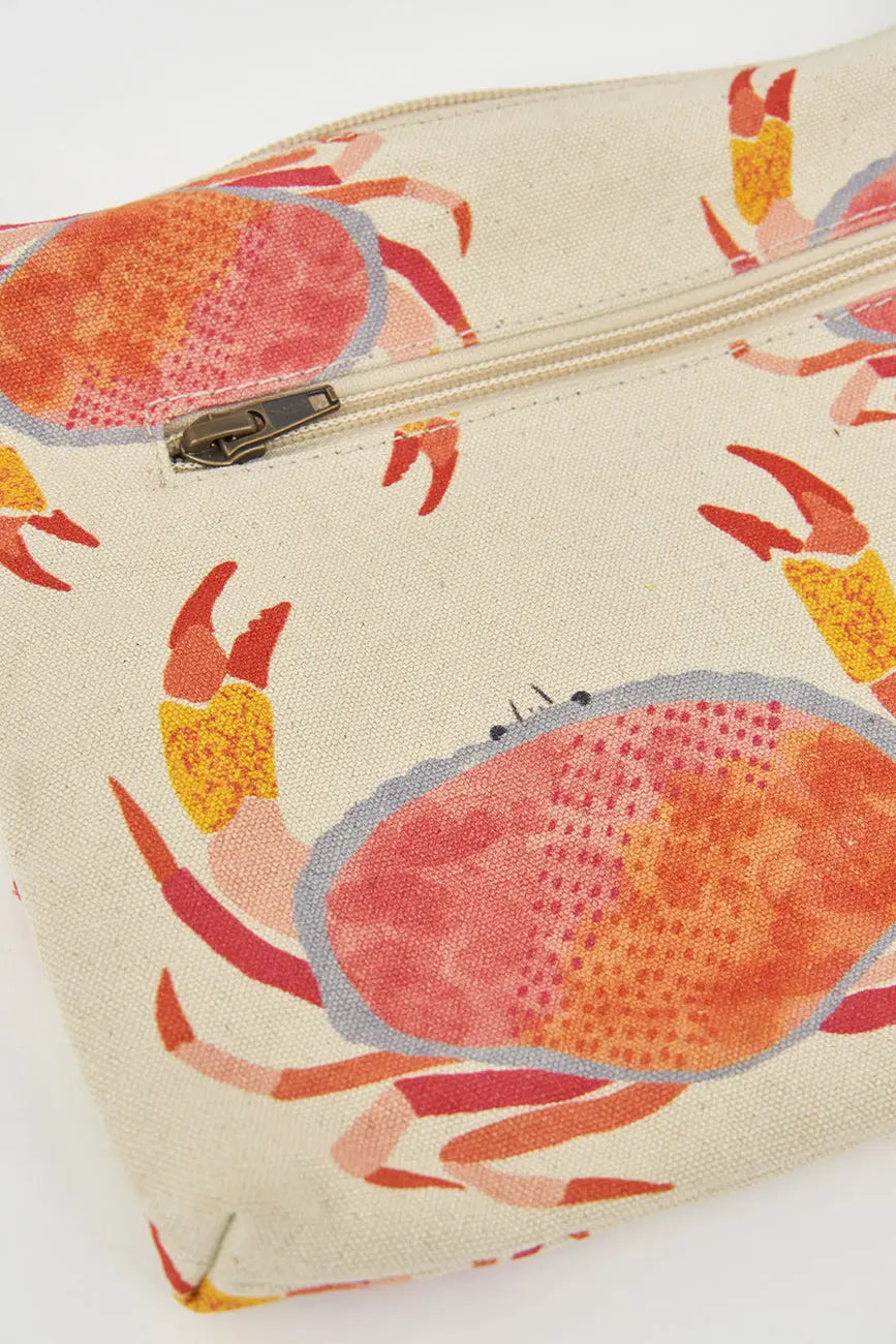 Bolso mediano o clutch en algodón cangrejos