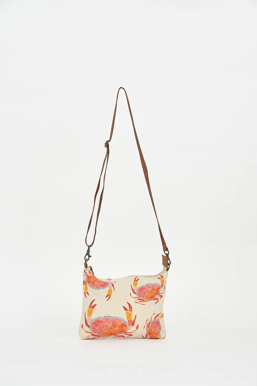 Bolso mediano en algodón cangrejos