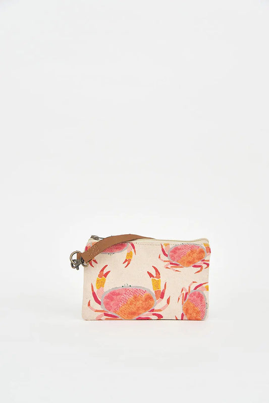 Bolso pequeño o clutch en algodón cangrejos