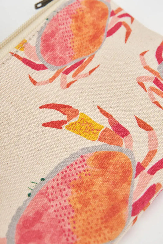 Bolso pequeño o clutch en algodón cangrejos