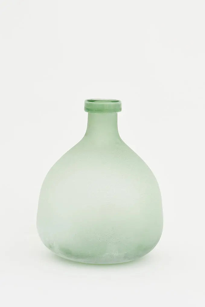 Bouteille ou vase en verre artisanal ø : 21 cm - h: 27 cm