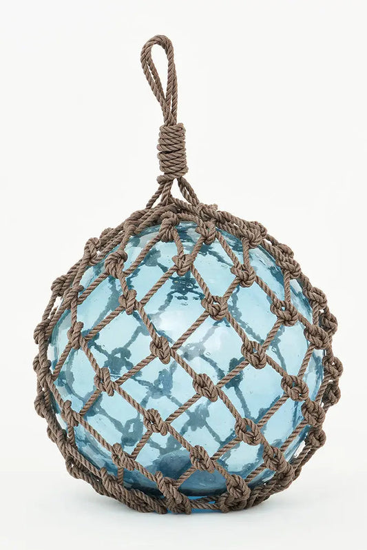 Large glass buoy with nylon rope