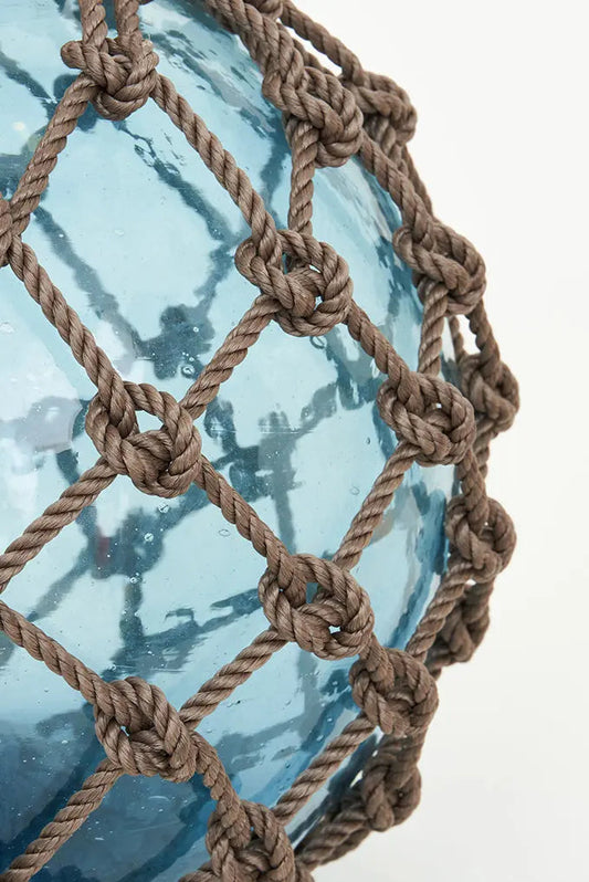 Large glass buoy with nylon rope