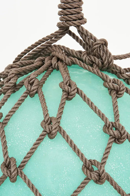 Large glass buoy with nylon rope