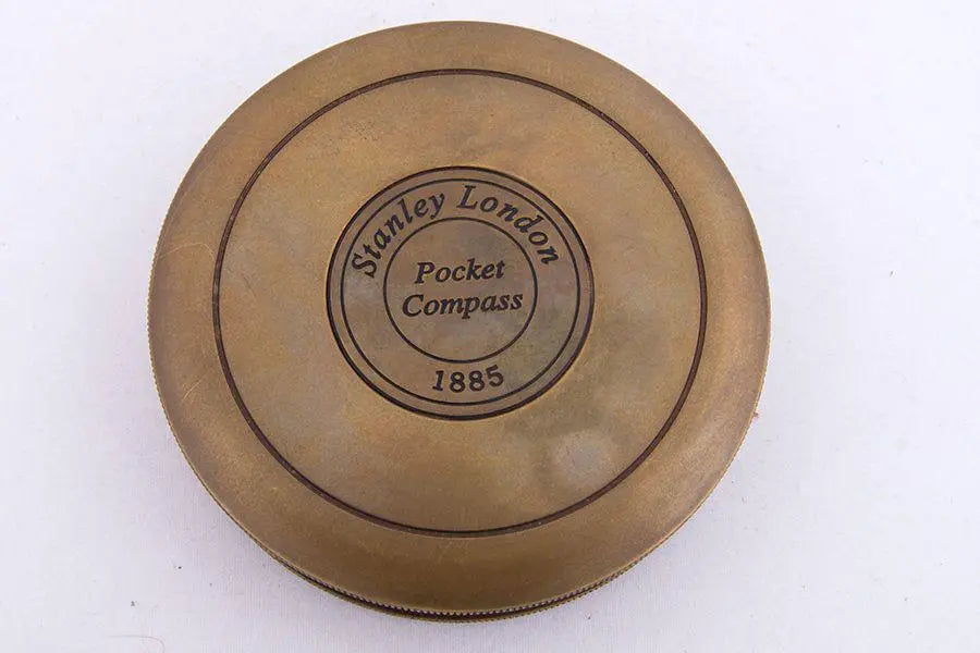 Brújula en estuche de cuero - D741 Decoración Náutica Batela