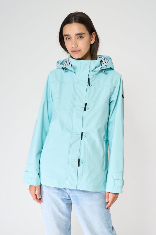 Chubasquero impermeable clásico con forro a rayas