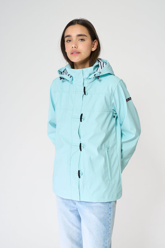 Chubasquero impermeable clásico con forro a rayas