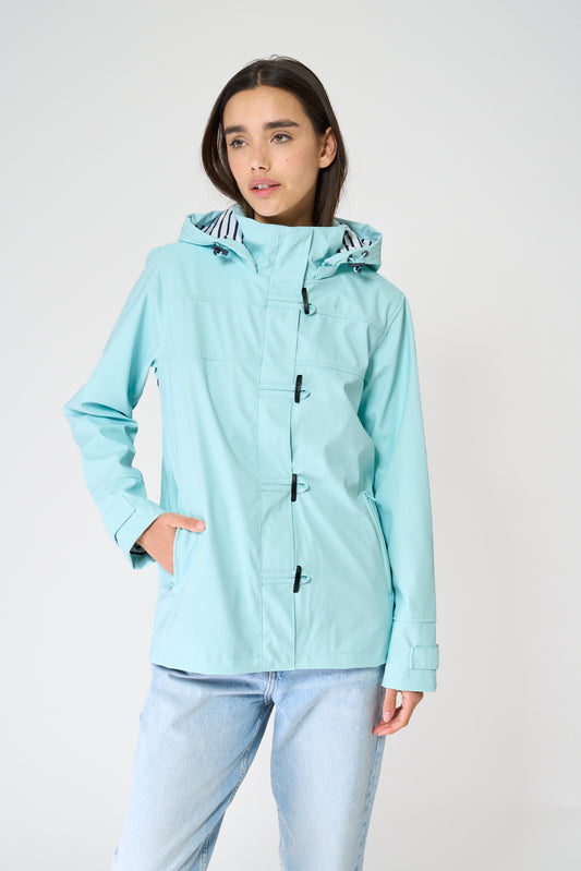 Chubasquero impermeable clásico con forro a rayas