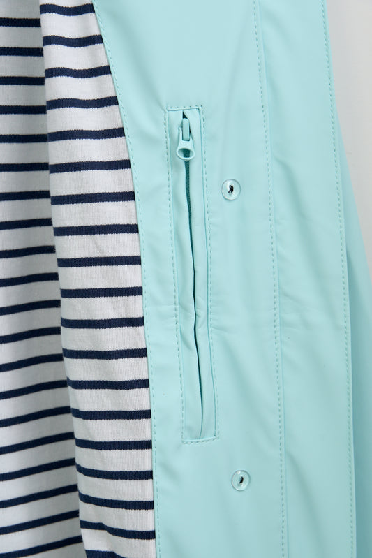 Chubasquero impermeable clásico con forro a rayas