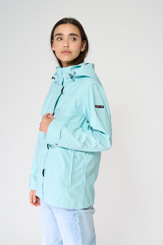 Chubasquero impermeable clásico con forro a rayas