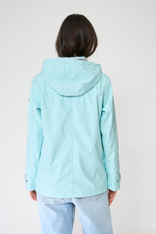 Chubasquero impermeable clásico con forro a rayas