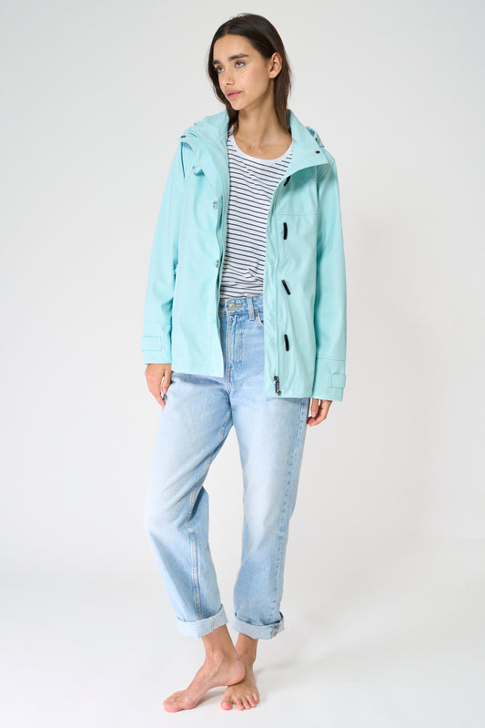 Chubasquero impermeable clásico con forro a rayas