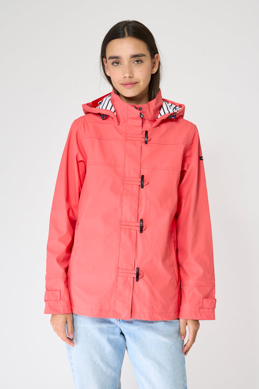 Chubasquero impermeable clásico con forro a rayas