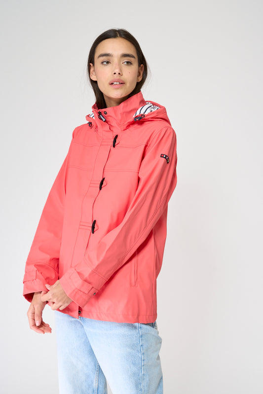 Chubasquero impermeable clásico con forro a rayas