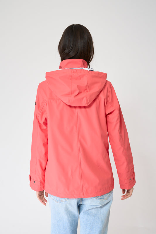 Chubasquero impermeable clásico con forro a rayas