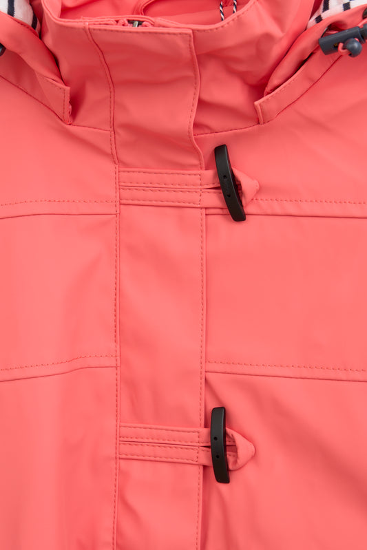 Chubasquero impermeable clásico con forro a rayas