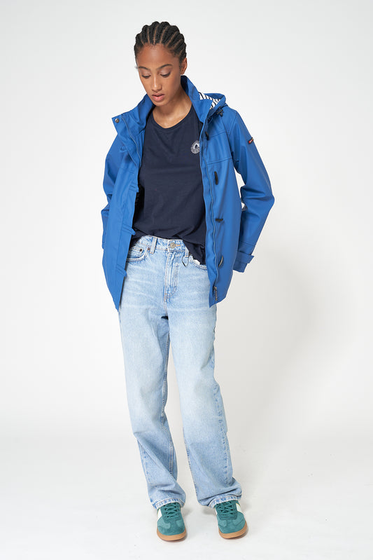 Chubasquero impermeable clásico con forro a rayas