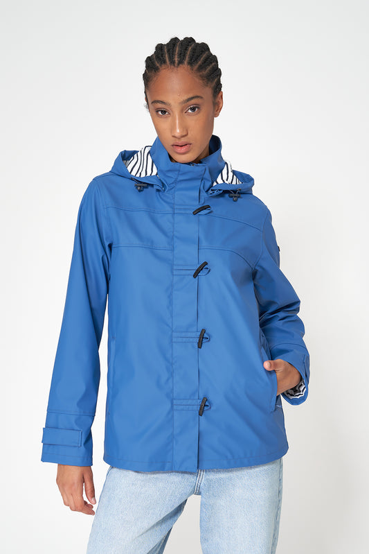 Chubasquero impermeable clásico con forro a rayas