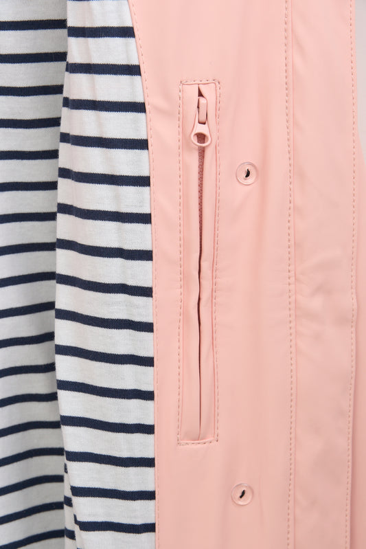 Chubasquero impermeable clásico con forro a rayas