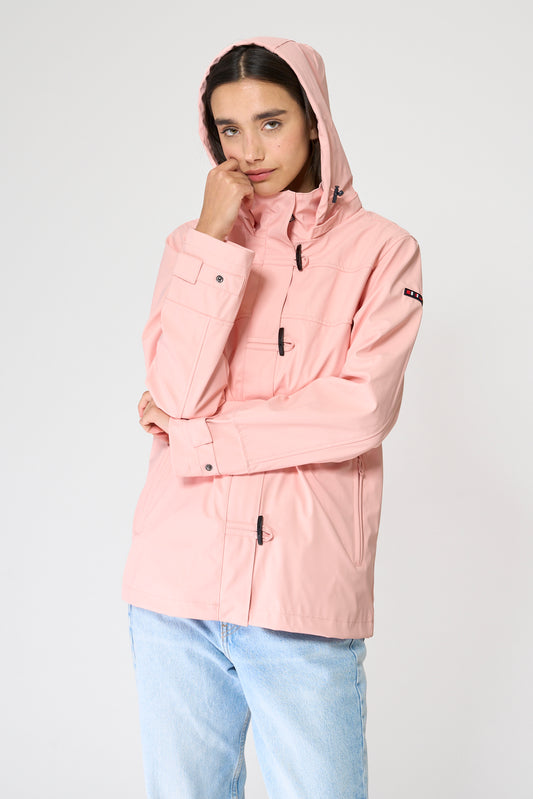 Chubasquero impermeable clásico con forro a rayas