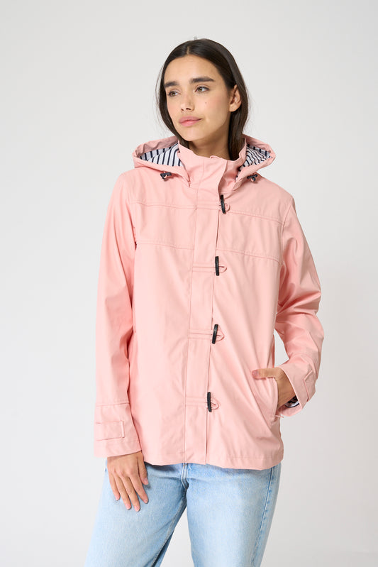 Chubasquero impermeable clásico con forro a rayas