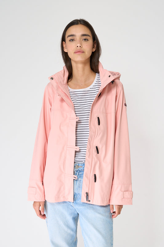 Chubasquero impermeable clásico con forro a rayas