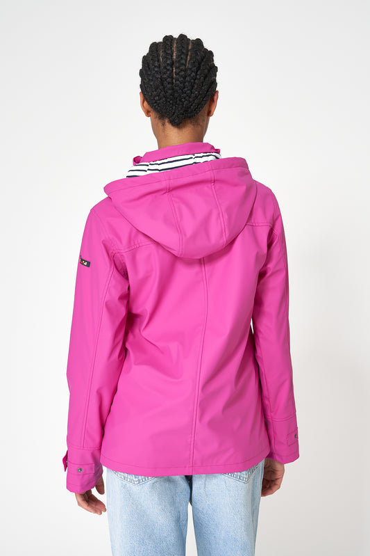 Chubasquero impermeable clásico con forro a rayas