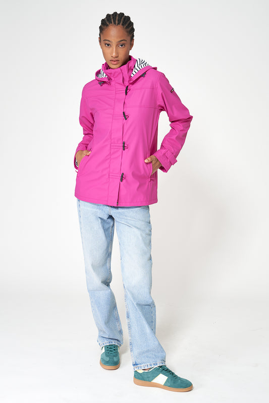 Chubasquero impermeable clásico con forro a rayas