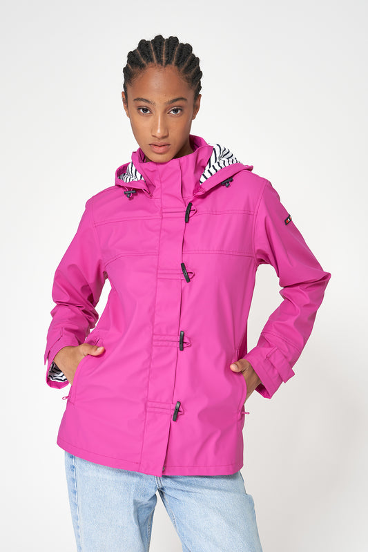 Chubasquero impermeable clásico con forro a rayas