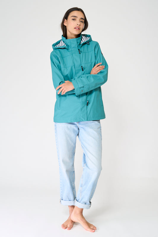 Chubasquero impermeable clásico con forro a rayas