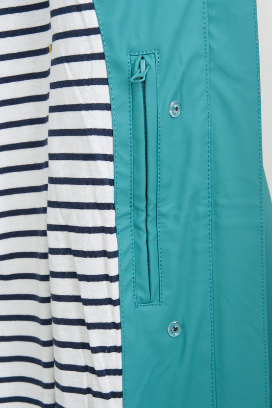 Chubasquero impermeable clásico con forro a rayas