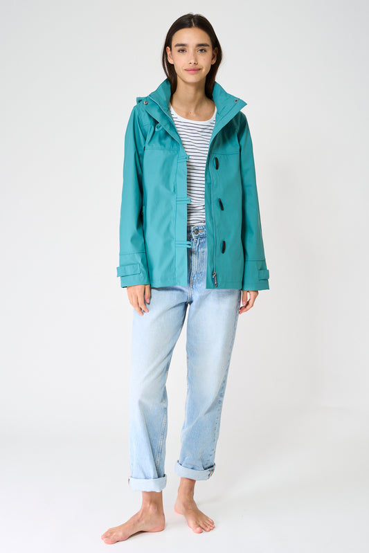 Chubasquero impermeable clásico con forro a rayas