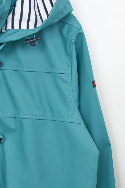 Chubasquero impermeable clásico con forro a rayas