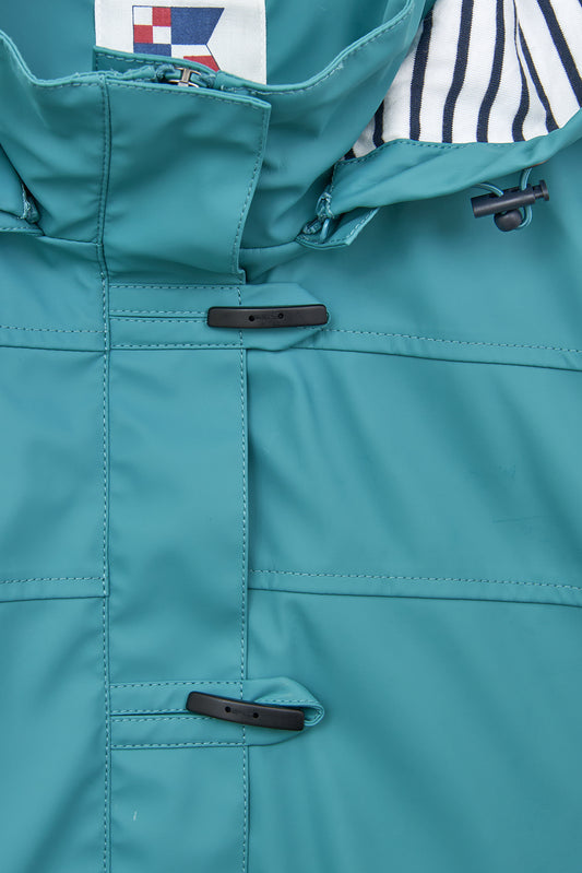 Chubasquero impermeable clásico con forro a rayas