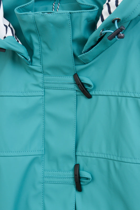 Chubasquero impermeable clásico con forro a rayas